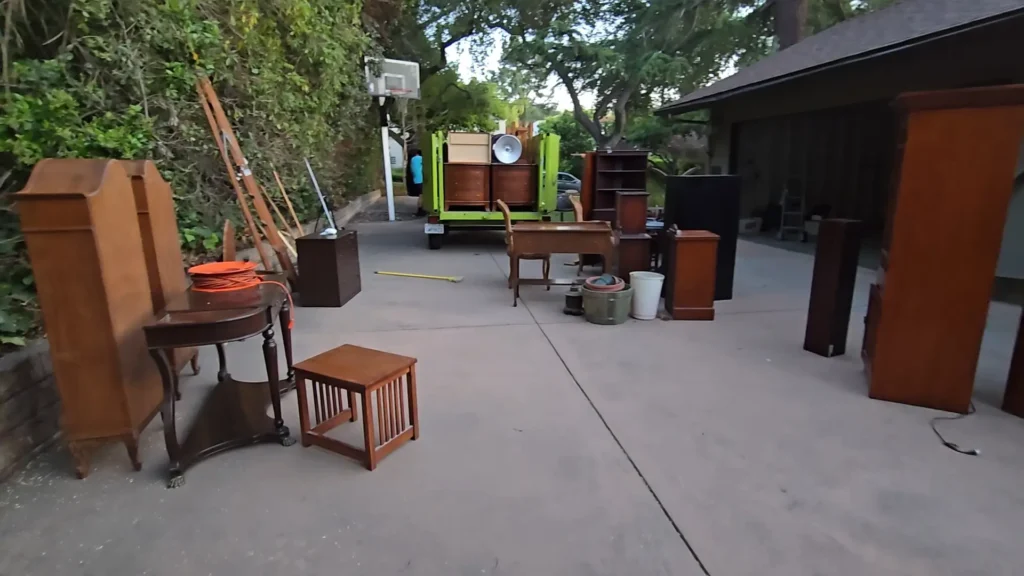 JUNK GIANT Los Angeles Garage Cleanout sorting piles